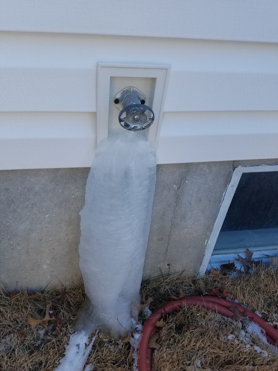 Image of a Frozen Exterior Faucet of St. Louis Home